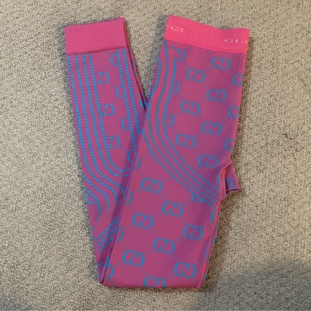 Gucci Vibrant Pink and Blue Leggings unisex size small NWT - Picture 6 of 7